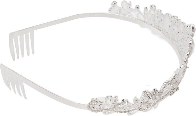 Koogeelife Brautkrone Silber, ABS-Legierung, Damen, weiß - Bild 1
