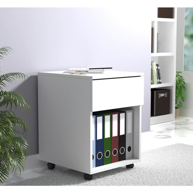 VCM Rollcontainer Dalosa mit Schublade und Fach in Weiß, B: 39 cm, T: 45 cm, H: 55 cm - Bild 5