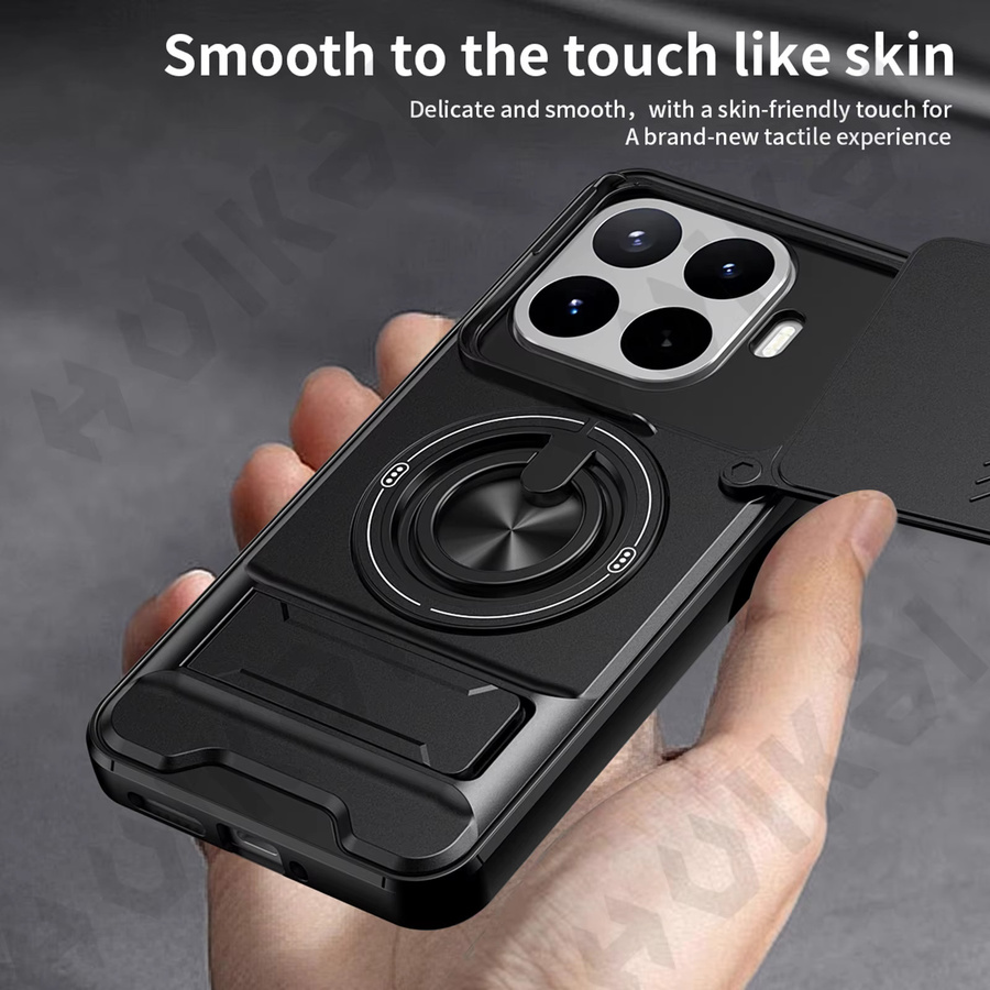 Schutzhülle für Xiaomi 17T, 15T Pro, Redmi Note 15 Plus und 17 Ultra mit Kartenhalter, Schiebe-Kameraring, Ständer und Panzerung in Schwarz oder Weiß - Bild 5