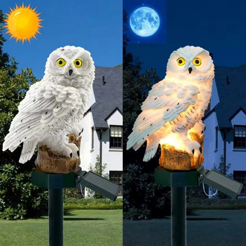 Heinast Solar-Gartenlampe Eule als LED-Außenbeleuchtung in Schwarz mit warmweißem Licht - Bild 2