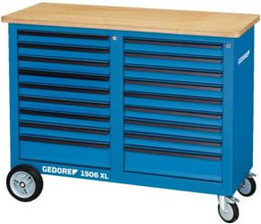 Gedore Rollwerkbank in Blau mit 18 Schubladen, B: 125 cm, H: 70 cm, T: 55 cm - Bild 1