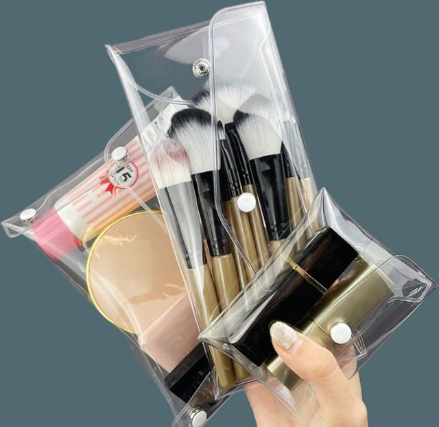 Tragbare transparente Kosmetiktasche aus wasserdichtem PVC als Organizer für Make-up, Pinsel und Schreibwaren - Bild 1