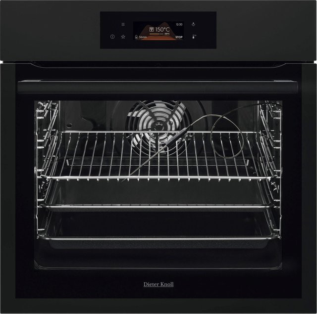 Dieter Knoll Einbaubackofen DKB39906MK Schwarz mit LED-Display und Glasfront - Bild 1
