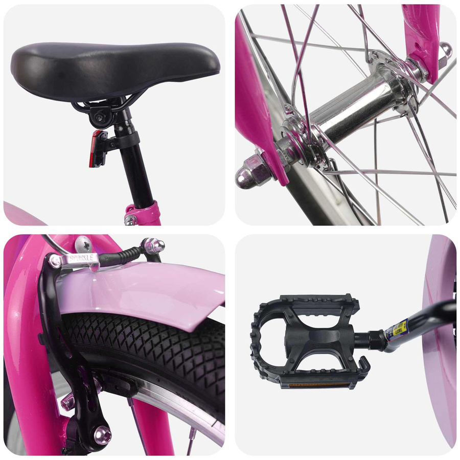 vidaXL Kinderfahrrad 20 Zoll Dunkelrosa für 6-11 Jahre - Bild 2