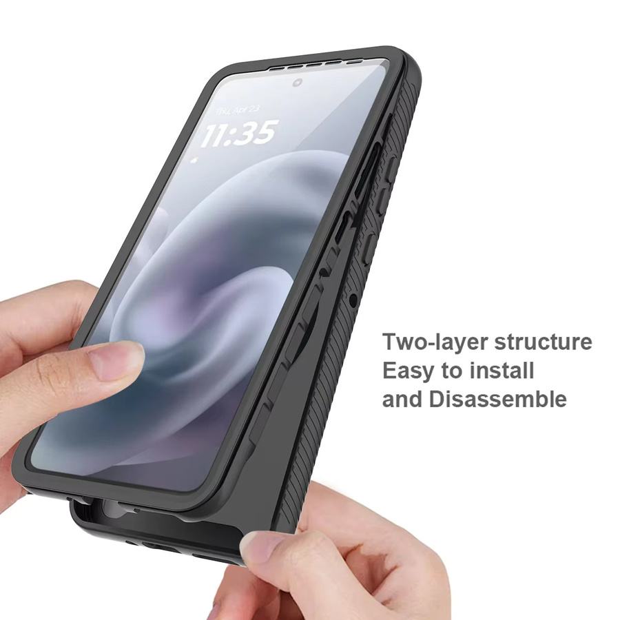 Robuste transparente 2-in-1-Handyhülle für Motorola Moto G86 G56 G06 G55 G35 G05 G77 G67 inklusive magnetischem Panzerglas-Displayschutz - Bild 2