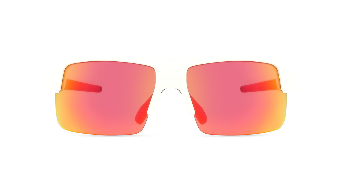 Rudy Project SP873869 Sonnenbrille, Halbrand, Eckig, Kunststoff, Unisex, weiß, rot - Bild 1