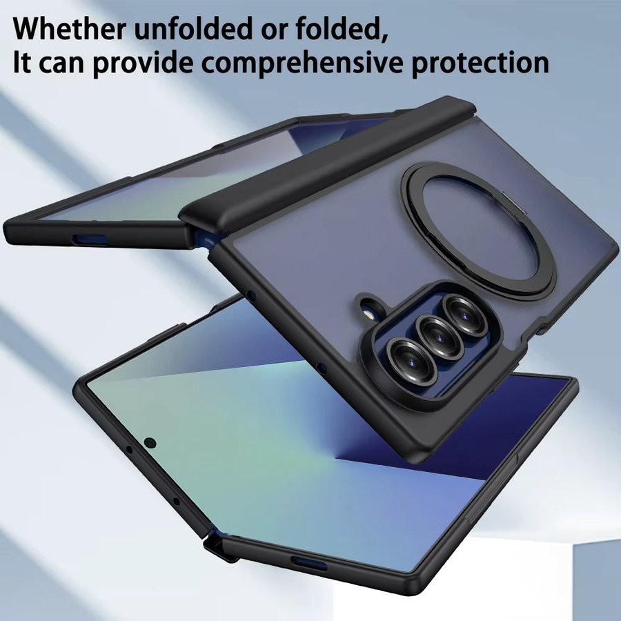 Samsung Galaxy Z Fold 7 Hülle mit magnetischem MagSafe, 360 Grad drehbarem Ständer und Scharnier-Schutz, Farbe: Weiß - Bild 3