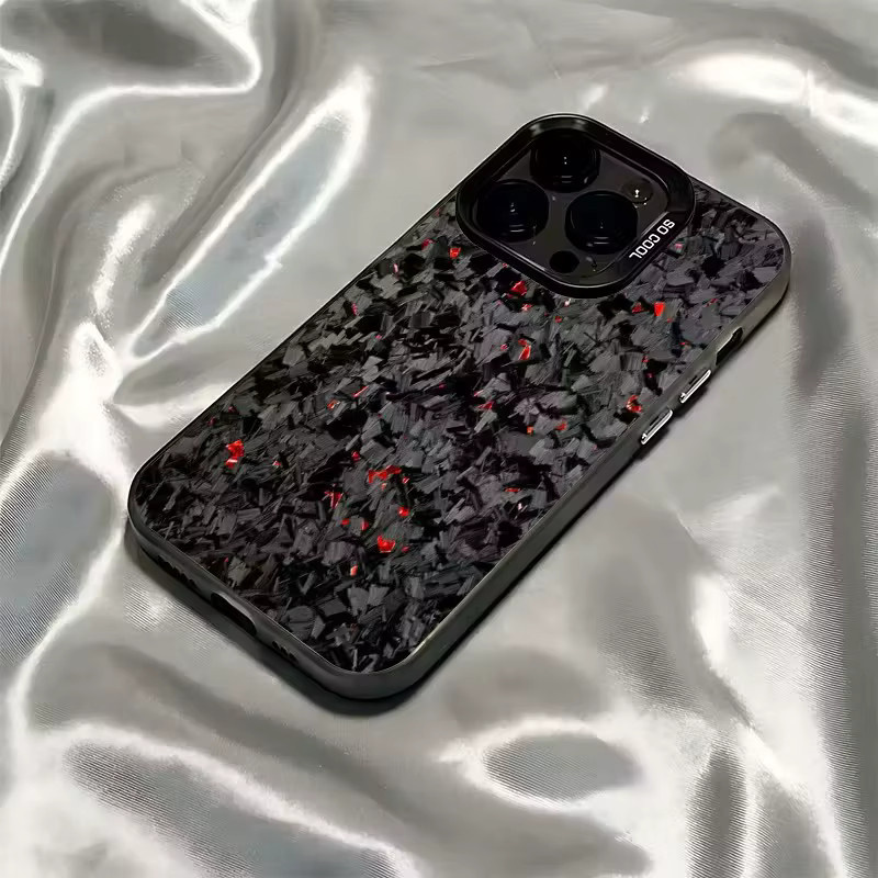 Apple iPhone Handyhülle mit Kohlefaser-Muster als Hard Cover in Schwarz und Grau - Bild 2