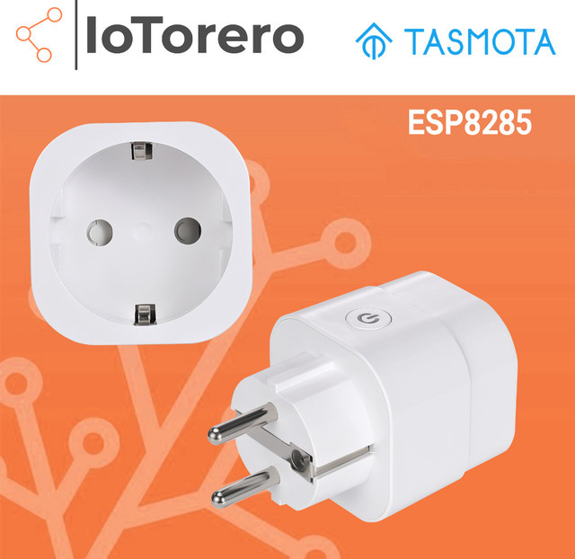 IoTorero Smart Plug mit Tasmota und MQTT, ESP8285 EU-Stecker zur Verbrauchsüberwachung, 16 A, Weiß, kompatibel mit Home Assistant - Bild 1