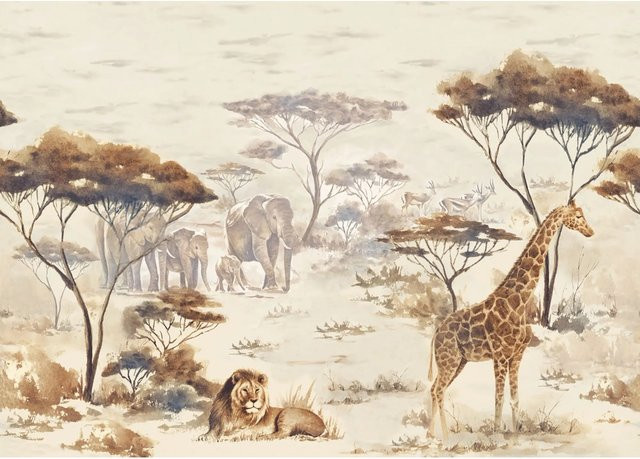 Rasch Digitaldruck African Queen III Savanne Tapete in Mittelbraun, B: 3,71 m x H: 2,65 m - Bild 1
