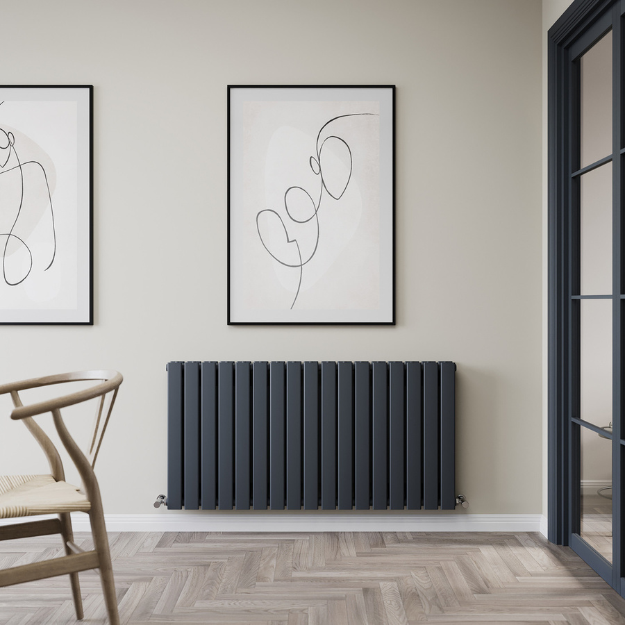 Hudson Reed Alpha Design Konvektor-Heizkörper Typ 21 in Anthrazit, Leistung: 1540 Watt, B: 119 cm, H: 60 cm - Bild 1