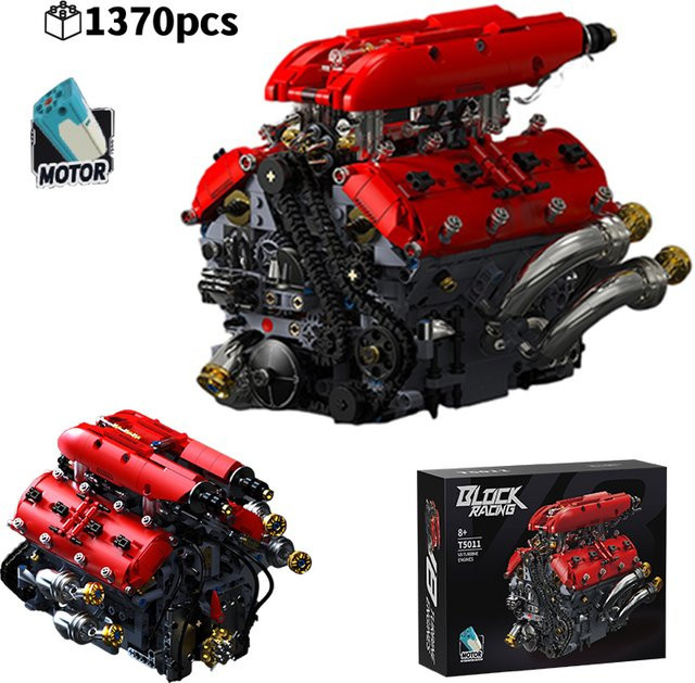 HUATEC V8-Turbo-Motor-Bausteinmodell, Fahrzeuge, 1.370 Teile, ab 8 Jahren - Bild 1