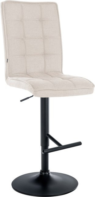 CLP Barhocker Peking aus Stoff mit Rückenlehne und Fußstütze, höhenverstellbarer Tresenhocker in modernem Design - Bild 1