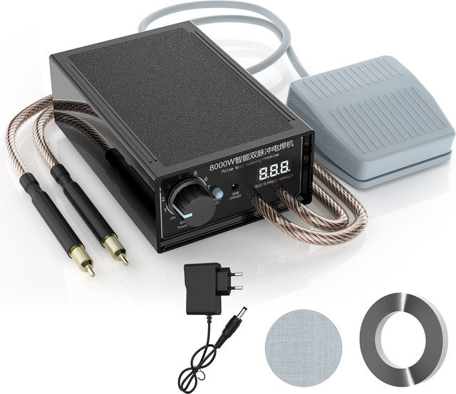 OWJHE Handpunktschweißgerät mit 8000 W Leistung in Schwarz für 18650 Akku-Schweißarbeiten - Bild 1