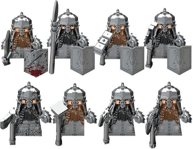 Jiu Feng Yan Der Herr der Ringe Soldat Zwergenarmee Figuren, Bausteine, Grau, ab 14 Jahren - Bild 1
