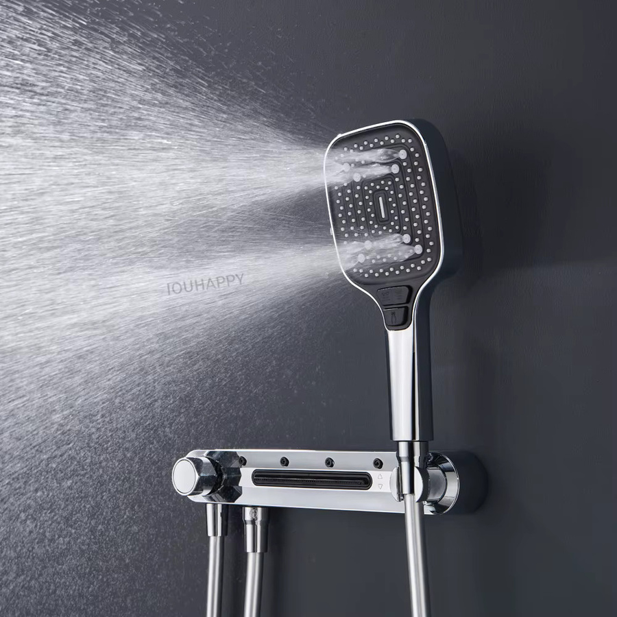IOUHAPPY Hochdruck-Duschkopf-Set mit großem Panel, 3 Modi und Ein-Tasten-Stopp, wassersparendes Badezimmer-Zubehör - Bild 4