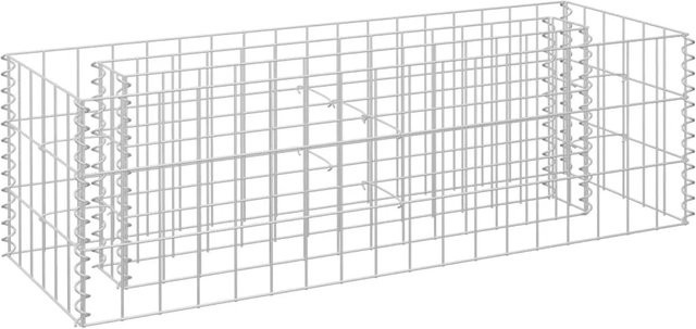 vidaXL Gabionen-Hochbeet aus verzinktem Stahl in Silber, B/T/H: 90 x 30 x 30 cm - Bild 1