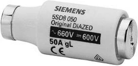 Siemens Sicherungseinsatz DIII 50A 690 V/AC, 5er Pack, Weiß - Bild 1