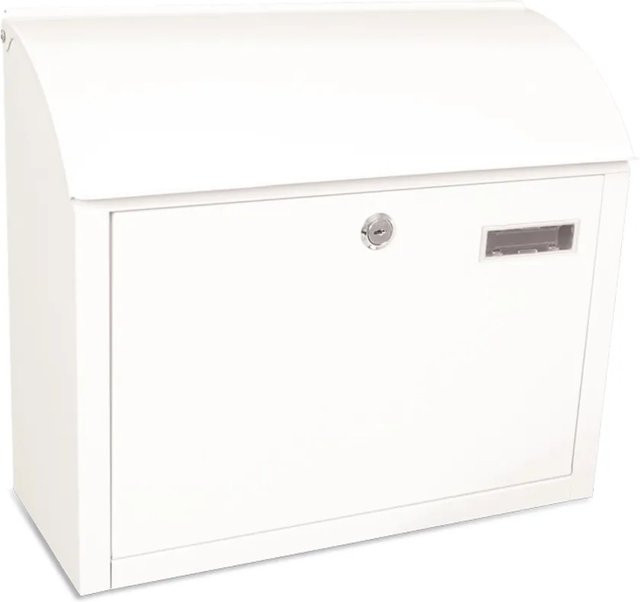 PROREGAL Wandbriefkasten Denian mit Namensschild in Weiß, H x B x T: 33 x 38,4 x 17 cm, Einwurföffnung 34 x 4,5 cm - Bild 1