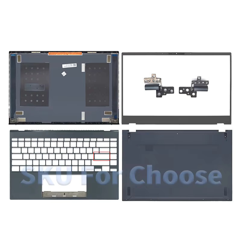 Asus Zenbook 13 Ersatzteil-Set in Grau für UX325 UX325A UX325J UX325E mit LCD-Bildschirm, Rückabdeckung, vorderer Blende, Scharnieren, Handballenauflage und unterem Gehäuse - Bild 4