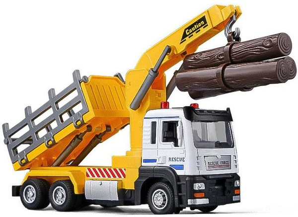Linyi toy car Holztransporter Modell, 1:50, Metall, mit Ton und Licht, ab 14 Jahren