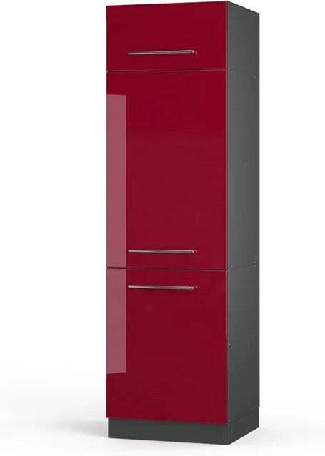 Vicco Fame-Line Küchen-Hochschrank Bordeaux Hochglanz Anthrazit B: 60 cm, H: 206,8 cm, T: 58 cm - Bild 1