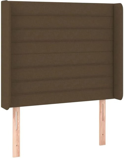 vidaXL LED Kopfteil Dunkelbraun mit USB-Ladeport und integrierter Beleuchtung, Stoff, B: 103 cm, T: 16 cm, H: 118-128 cm - Bild 1