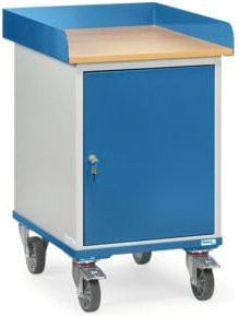 Fetra Rollschrank 2445 mit Arbeitsplatte und Umrandung aus Stahl in Grau und Blau B/T/H: 60 x 50 x 60 cm - Bild 1