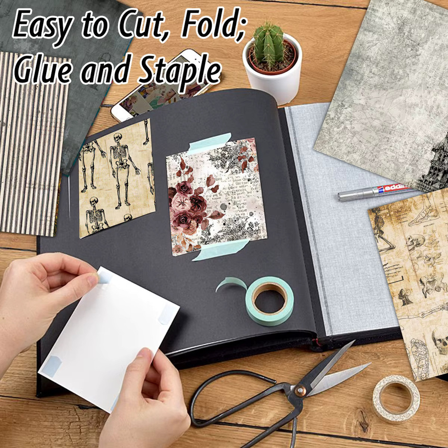 24 Stück Vintage Halloween Schädel Decoupage Papier für DIY Handwerk und Journaling in Multicolour - Bild 4