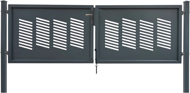 Dekor Doppeltor Stockholm zum Einbetonieren in Anthrazit, B: 300 cm, H: 100 cm - Bild 1