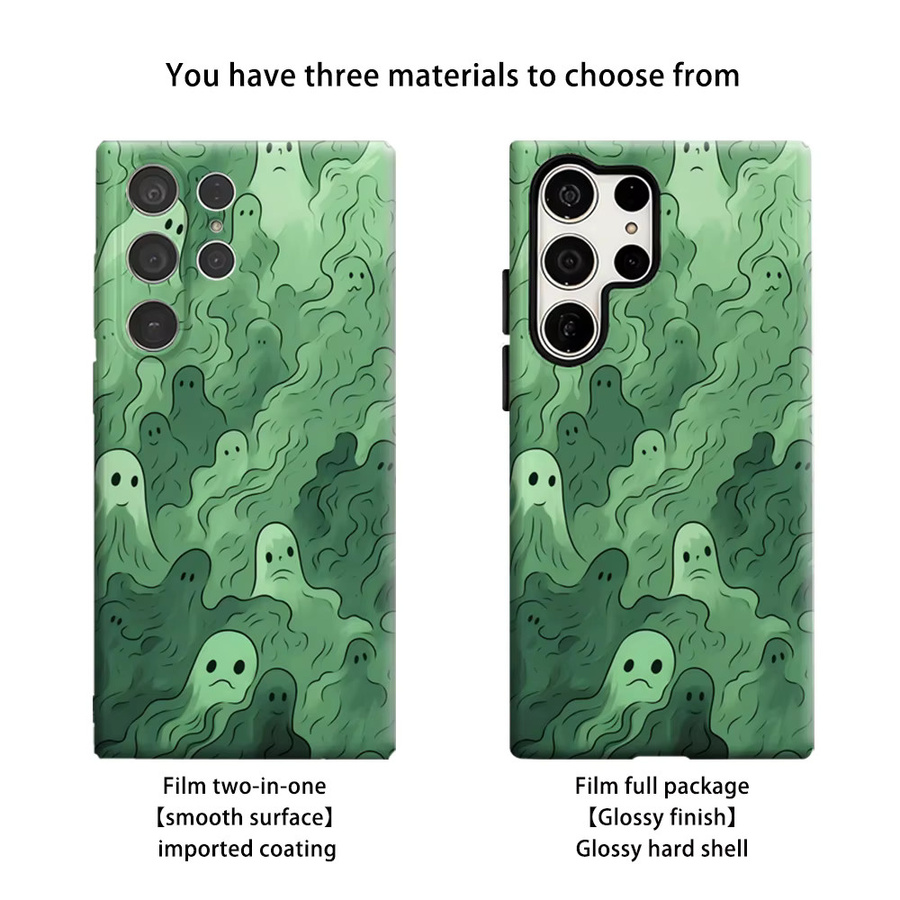 Misty Ghosts Stoßfeste Handyhülle in Grün für Samsung Galaxy S25 Ultra, S24, S23 Ultra und S23 Plus mit robuster Doppelschicht-Rückabdeckung - Bild 2