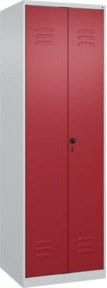 C+P Wäschespind Classic PLUS Garderobenspind mit 2 Abteilen in Rubinrot, H x B x T: 185 x 60 x 50 cm - Bild 1
