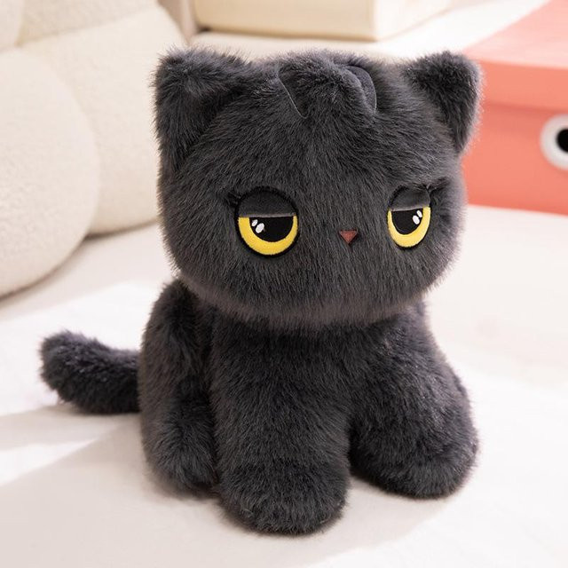 Yiran toy Katzen-Stofftier, Schwarz, Grau, ab 14 Jahren - Bild 1