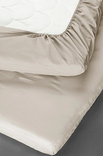 ZACK Spannbettlaken aus Bio-Baumwolle, Beige, B/T: 144 x 200 cm, Höhe: 15 cm - Bild 1