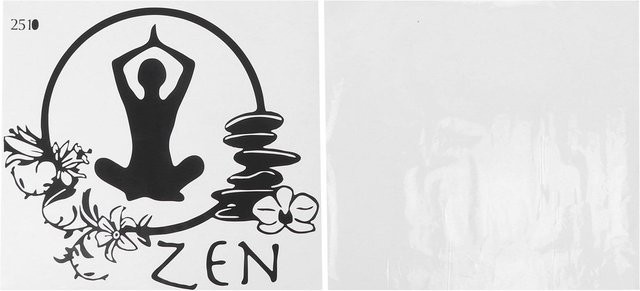 OutsideWorld Zen Yoga Wandaufkleber aus PVC in Schwarz mit abstraktem Muster für Schlafzimmer und Heimdekoration - Bild 1