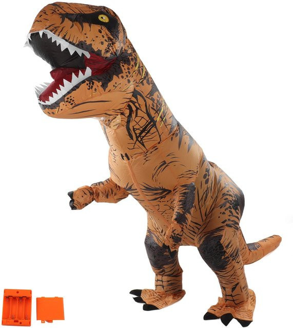 KONNWEI Dinosaurier-Kostüm, T-Rex, aufblasbar, braun - Bild 1