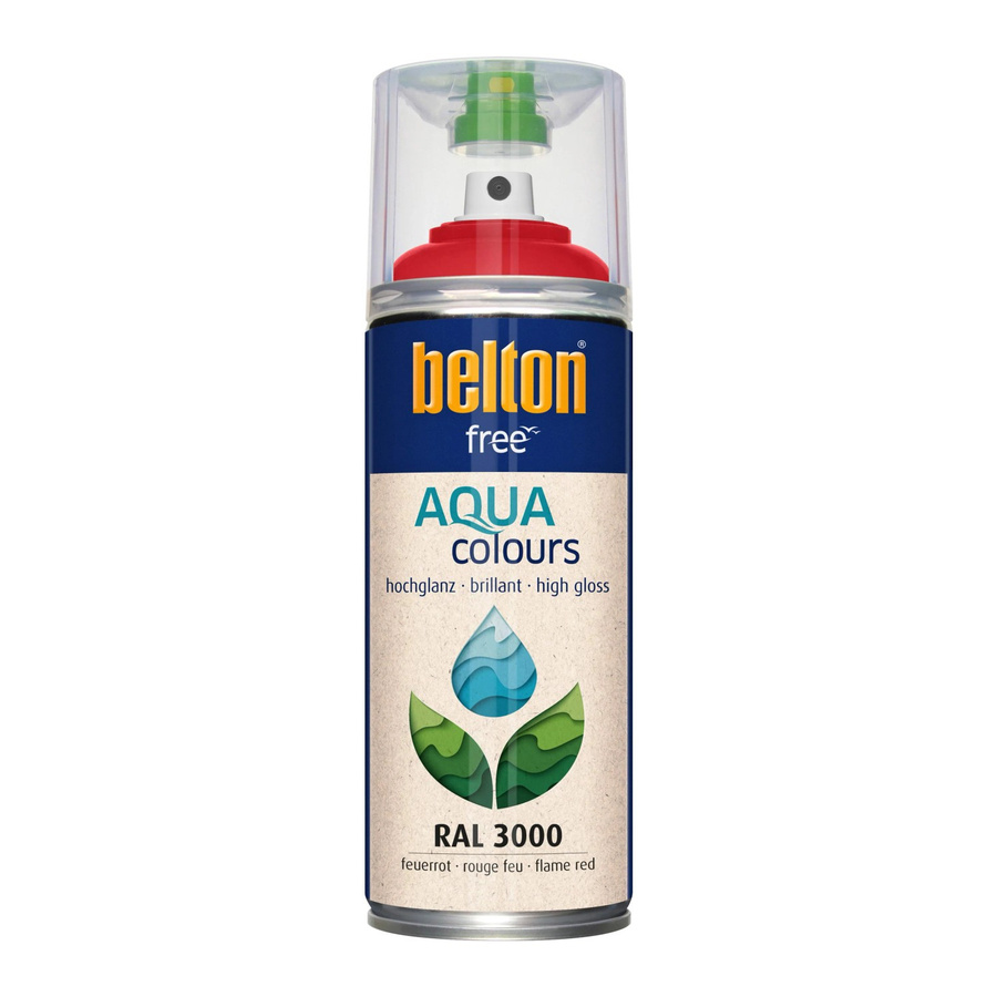 Belton Free AQUAcolours Buntlack RAL 3000 Feuerrot hochglänzend wasserbasiert 400 ml - Bild 2