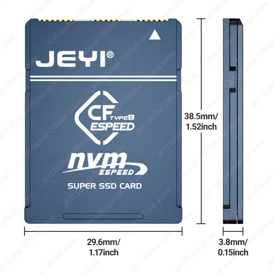 JEYI M.2 NVMe SSD zu CFE Typ-B Aluminium-Adapter PCIe 4.0 für Nikon Z6 Z7 Z9 R3 R5 D6 und Canon R3 R5C - Bild 7