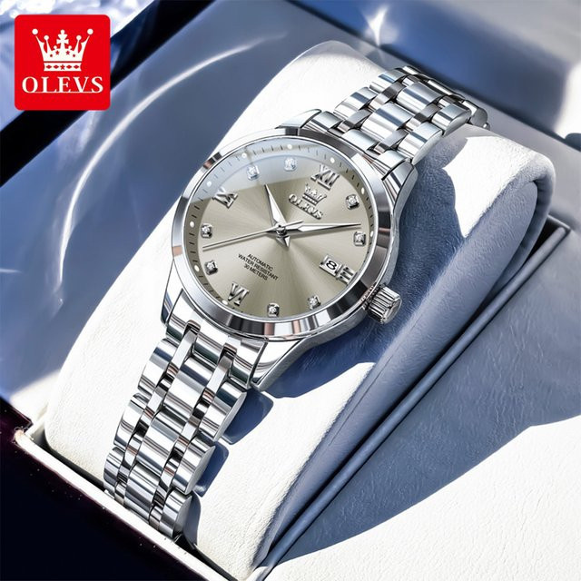 OLEVS Armbanduhr Automatik, Edelstahl, Gold, Damen - Bild 1