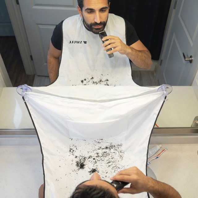 YAFULL Bart-Rasierschürze für Herren, wasserdichte Nylon-Rasierabdeckung - Bild 1