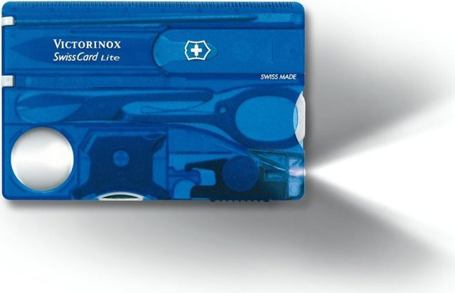 Victorinox SwissCard Lite 0.7322.T2 Taschenwerkzeug im Kreditkartenformat aus Edelstahl, Blau Transparent mit Schraubendrehern - Bild 1