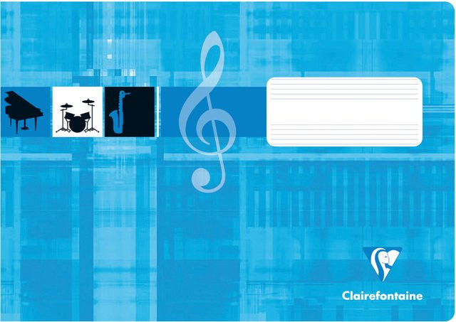 Clairefontaine Notenheft für Musik, Blau, A5 Querformat, 8 Blatt - Bild 1
