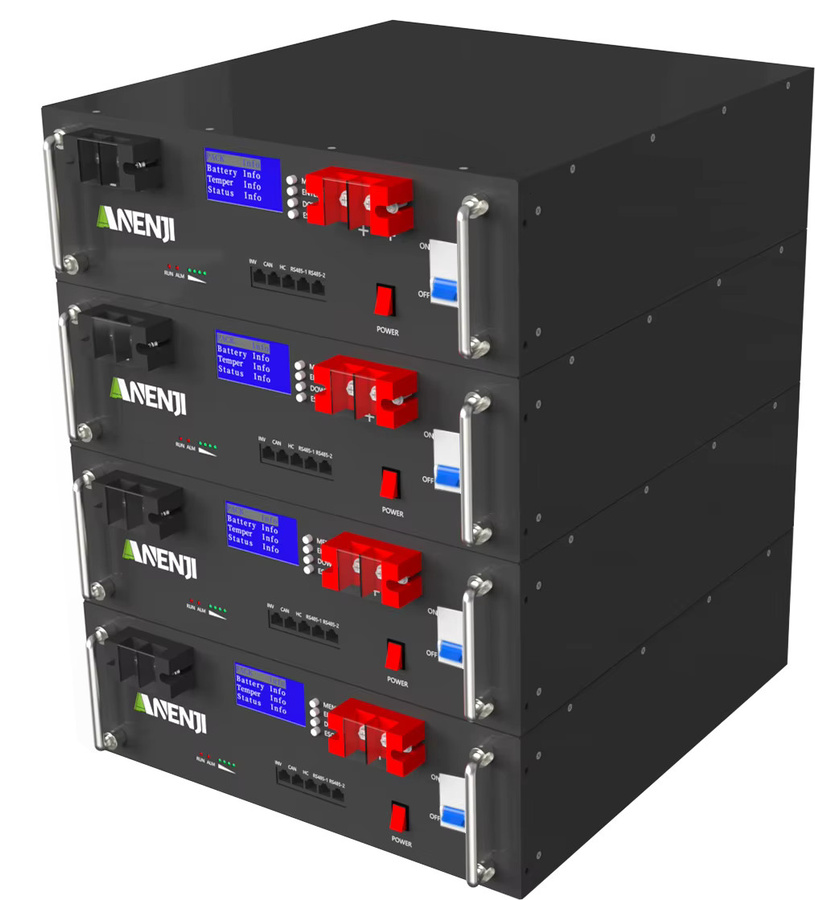 ANENJI LiFePO4-Akku 51,2V 100Ah 5kWh in Schwarz mit BMS und RS485/CAN für Heim-Solarsysteme - Bild 5