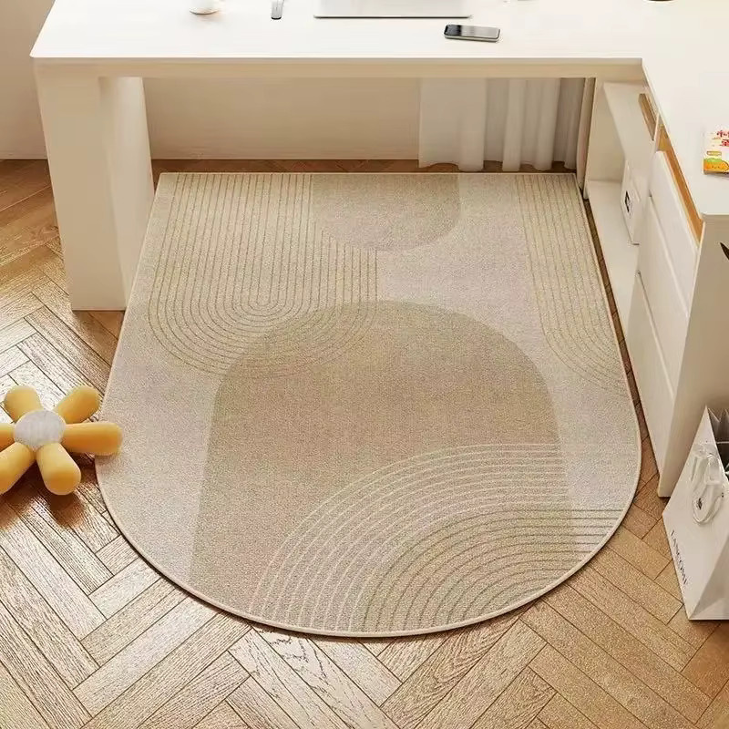 VIKAMA Bogenförmiger Teppich im Wabi-Sabi Stil, Minimalistischer Teppich für Schlafzimmer, Büro und Wohnzimmer, Organisches Design, Abstrakt - Bild 1