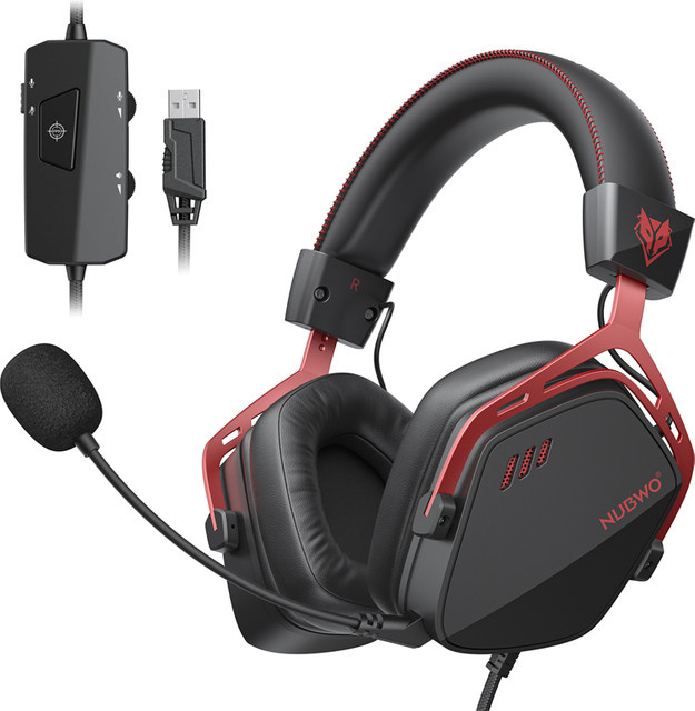 NUBWO HG03 Gaming-Headset mit 7.1 Surround Sound und Geräuschunterdrückendem Mikrofon, USB-A, Schwarz-Pink, für PC und Laptop - Bild 1