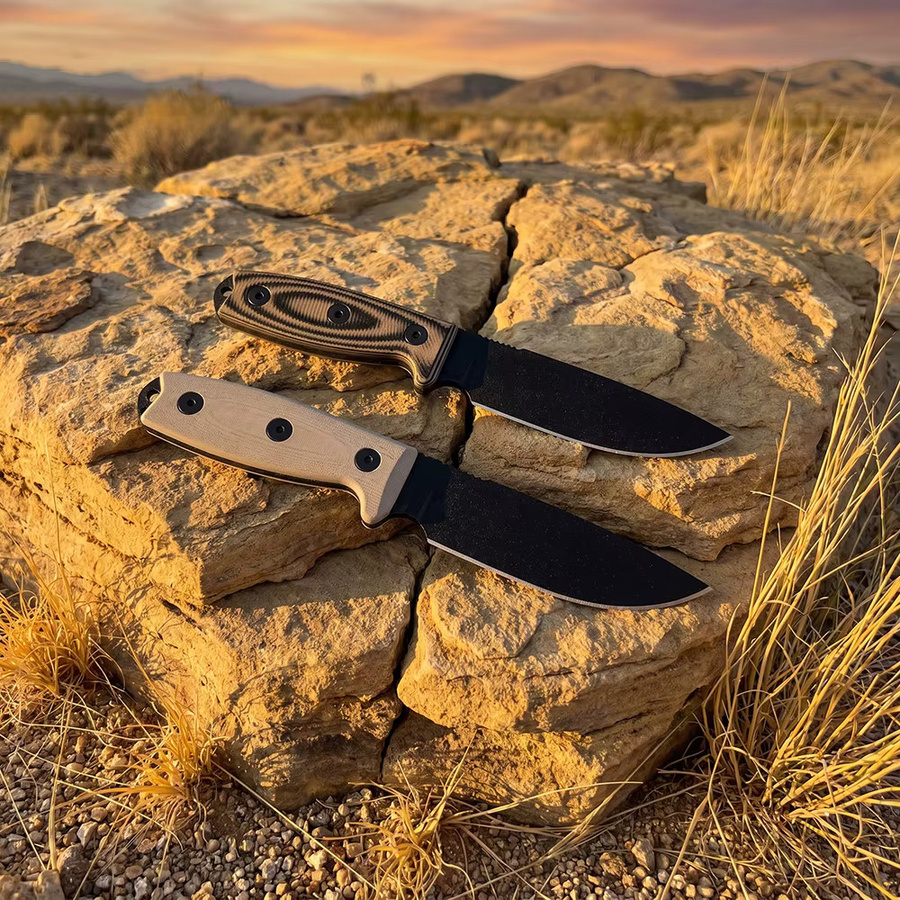 ESEE Feststehendes Messer mit D2-Klinge und grünem G10-Griff inklusive Kydex-Scheide - Bild 1