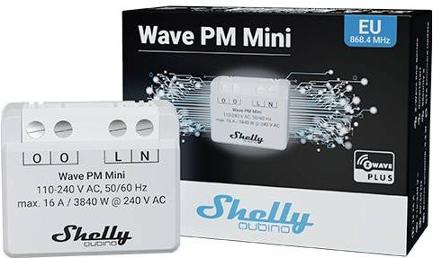 Shelly Qubino Wave PM Mini Z-Wave Schalt-Messaktor in Weiß und Grau - Bild 1