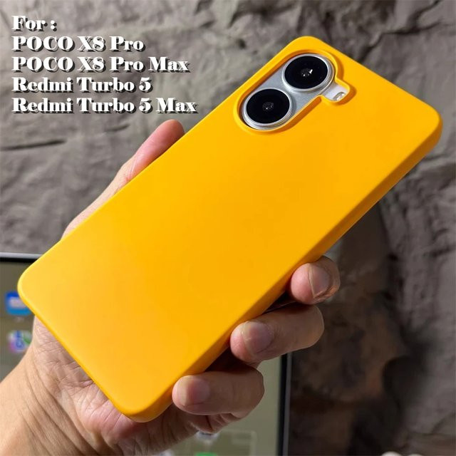 Ultradünne matte Handyhülle mit hartem rahmenlosem Design für Xiaomi POCO X8 Pro, X8 Pro Max, Redmi Turbo 5, 5Max und Xiaomi 15T in Gelb - Bild 1