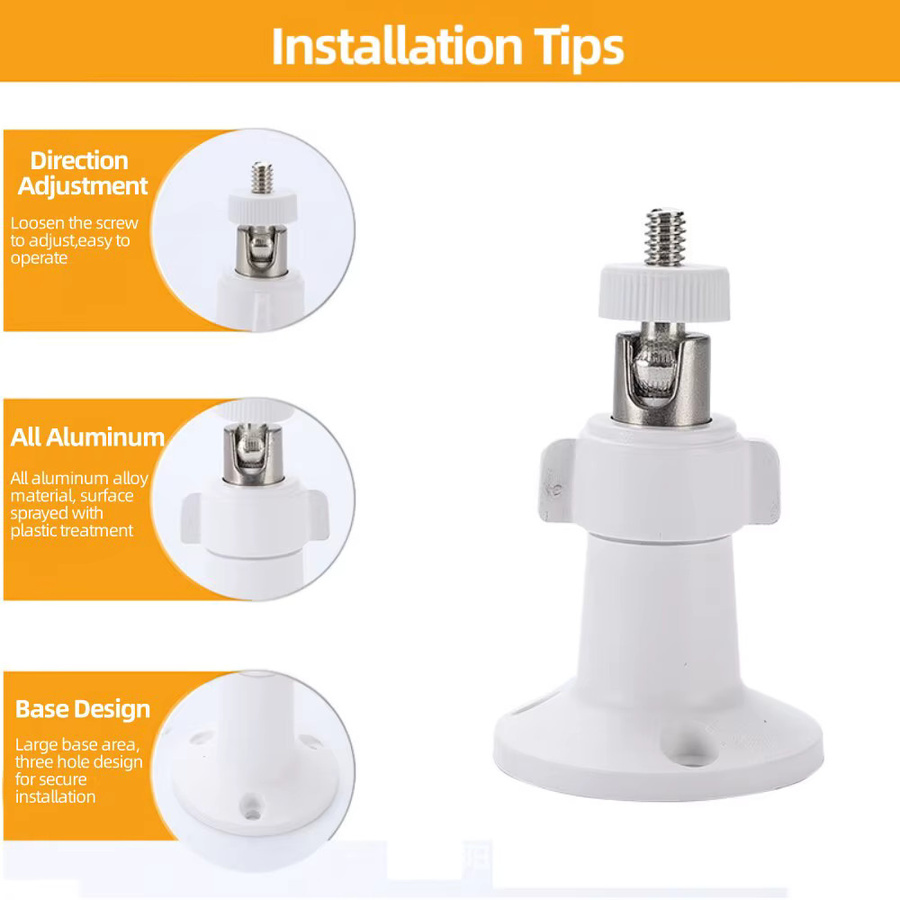Verstellbare Sicherheits-Wandhalterung aus Metall für Arlo Ultra, Pro, Pro 2 und Pro 3 sowie andere CCTV-Kameras in Schwarz oder Weiß - Bild 2