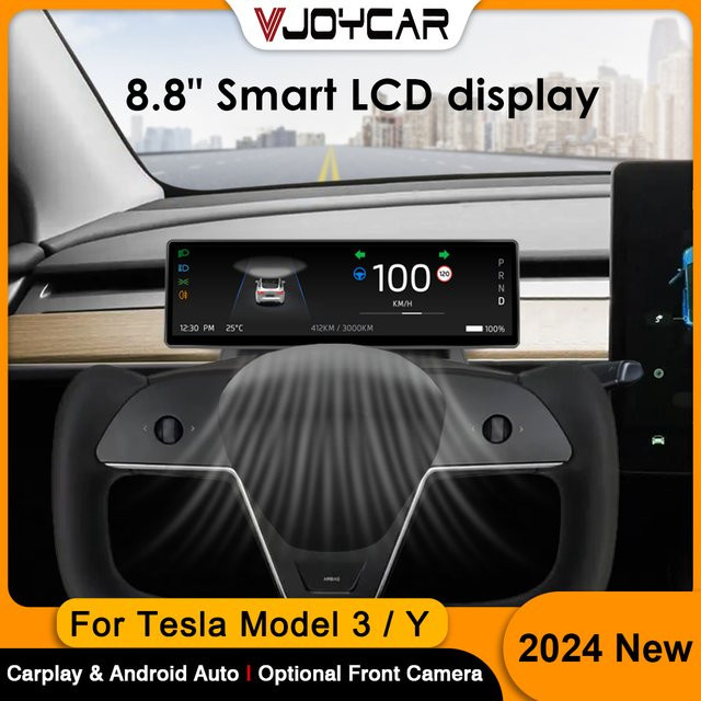 Vjoycar Smart Display für Tesla Model 3 mit 8,8 Zoll Touchscreen, unterstützt Carplay und Android Auto, Schwarz - Bild 1